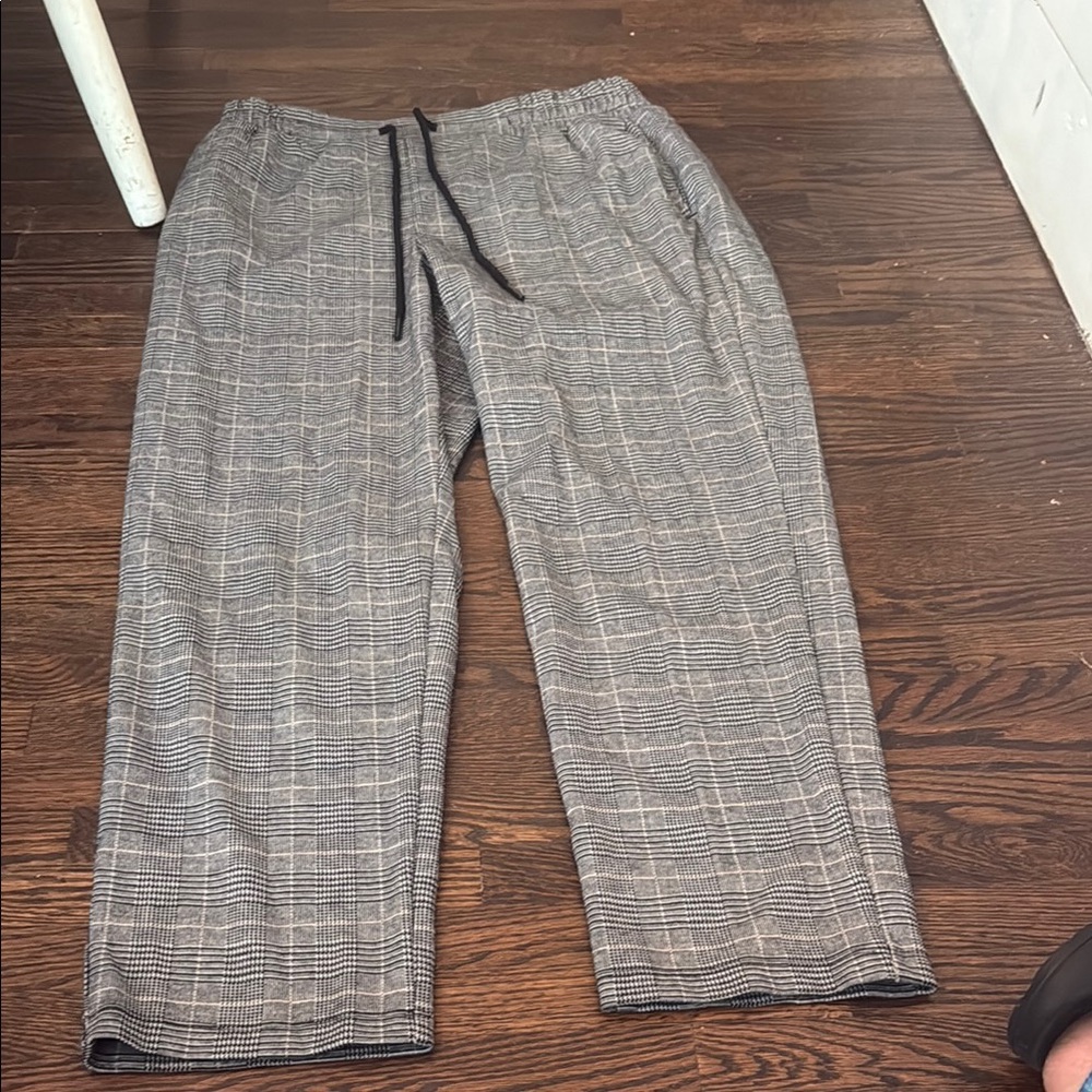 a new day Gray Joggers with Classic Plaid Design